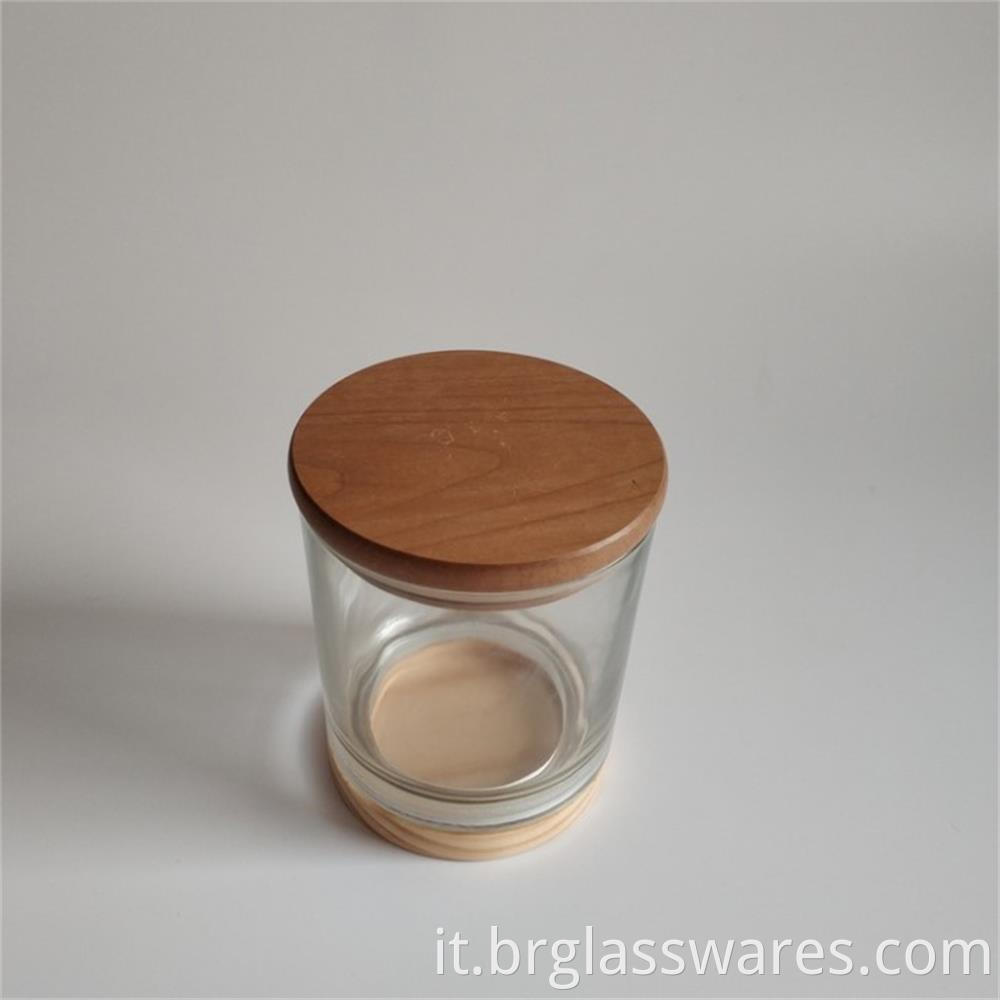 wooden top and wooden bottom glass candle jar4